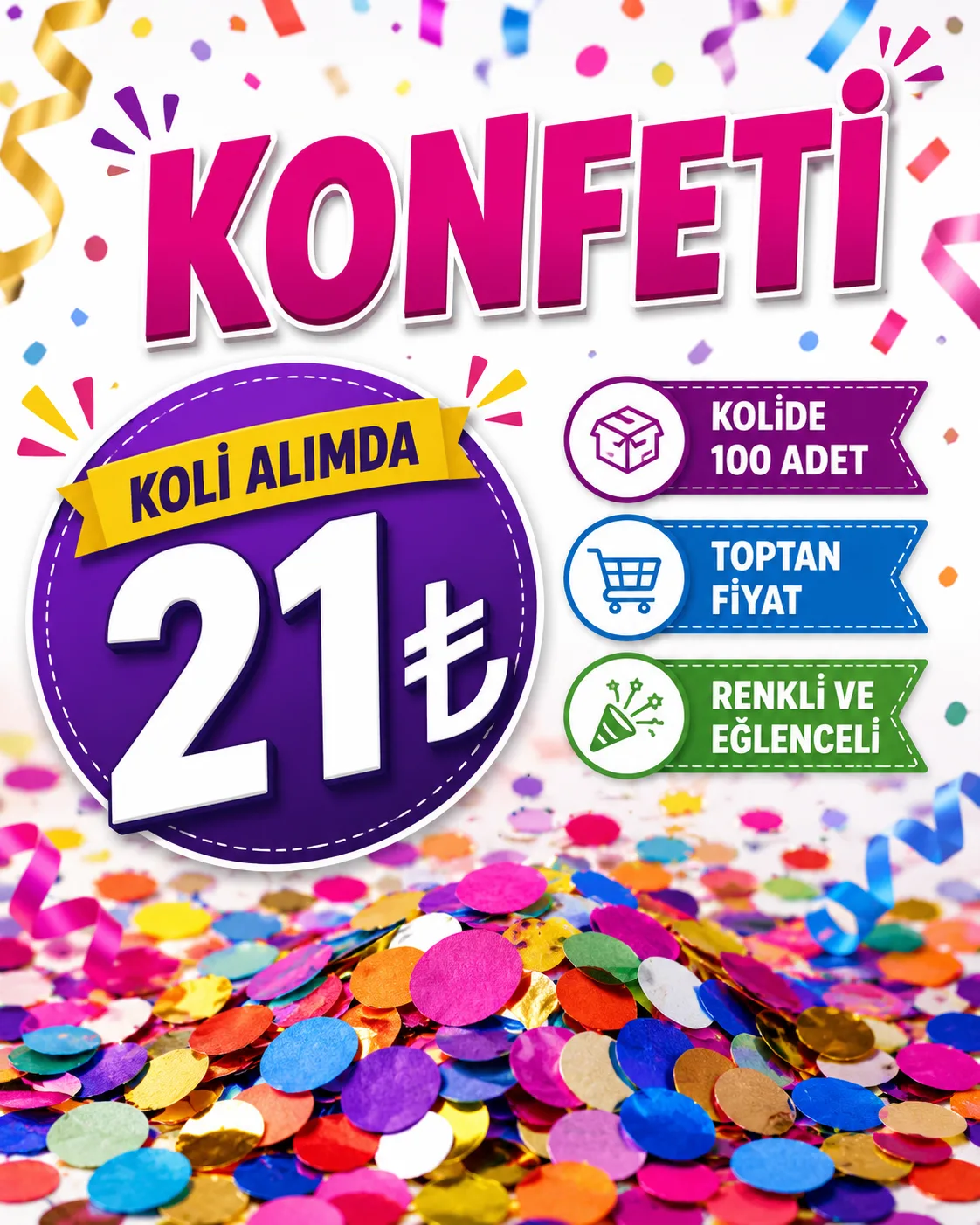 Konfeti Çeşitleri ve Fiyatları